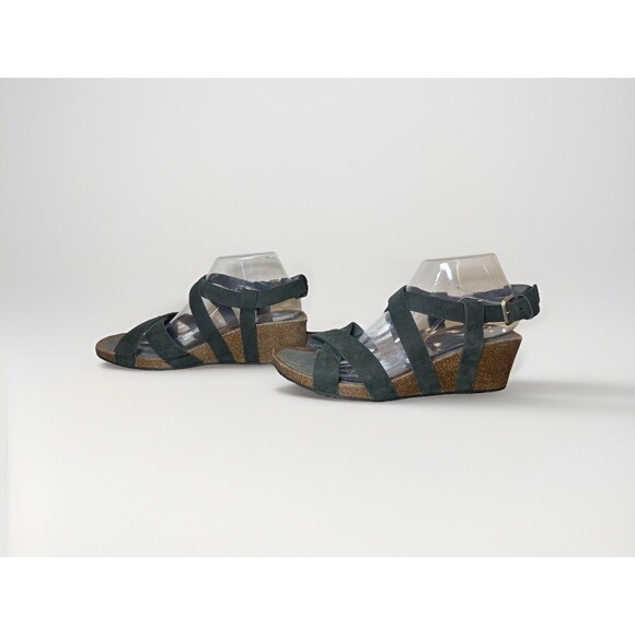 TEVA Mahonia Wedge Cross Strap Wedge Leather Sandals Strappy Women's 9.5 - Picture 2 of 11